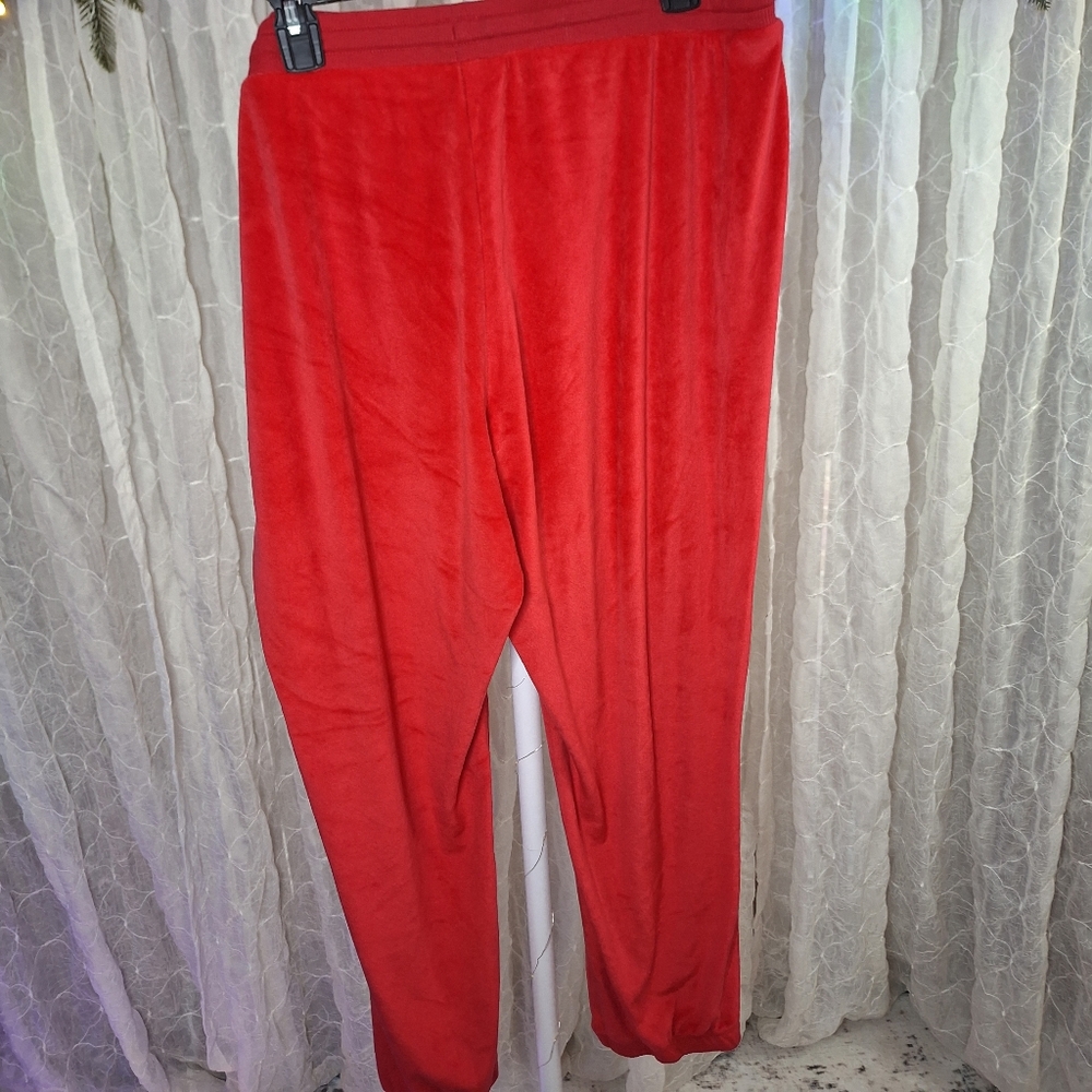 Secret Treasures High Rise Strechy Red Velour Lounge Jogger Pants XL - Picture 4 of 6